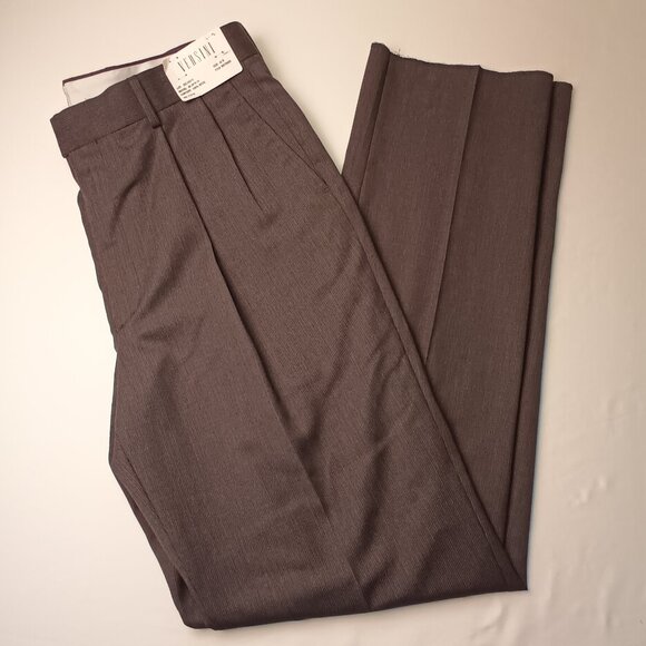 NWT Mens Versini 100% Wool Pants Size 36 Unhemmed Gray Striped Straight Leg - Picture 1 of 10